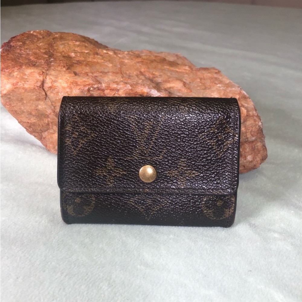 Authentic Louis Vuitton Monogram Porte-Monnaie Plat Coin Card wallet
